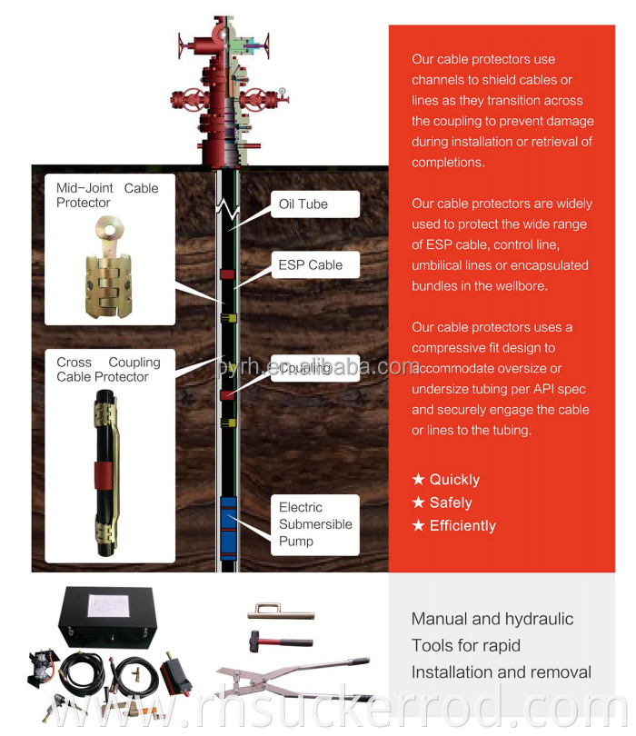 2-7/8 stamping type Carbon steel Cross Coupling Cable Protector and Tubing Protector